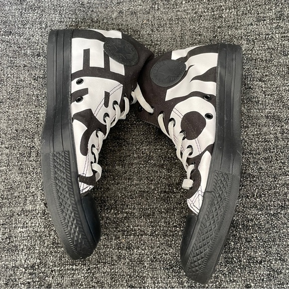 Converse Chuck Taylor All Star Spellout Sneakers Black White Hi Men’s Size 8.5 - Picture 6 of 9
